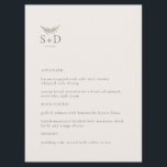 Menu de Casamento Monograma Moderno de Ivory<br><div class="desc">Este é o moderno menu de casamento de marfim,  que irá adicionar um toque de elegância à sua decoração de Festa de casamento. Todo texto é editável,  basta clicar em 'Personalizar este modelo'. Itens correspondentes,  como cartões de lugar,  números de mesas e sinais de casamento também estão disponíveis.</div>