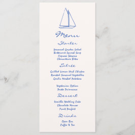 Menu de Casamento Náutico Desenho Mão