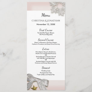 Menu de Casamento no inverno Elegante Snowflakes