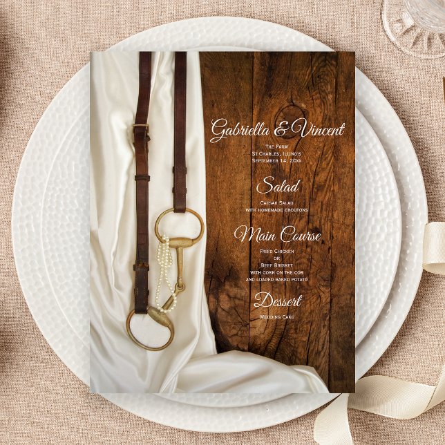 Menu de Casamento Ocidental do Bit do Cavalo Branc (Criador carregado)