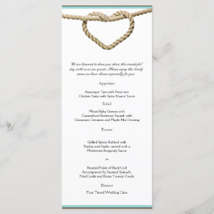 Menu de Casamento Ocidental do Heart Love Knot Wes