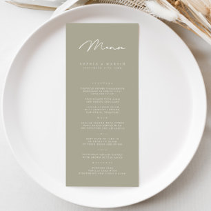 Menu de Casamento Oleícola de Cinzas Minimalistas