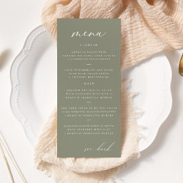 Menu de Casamento Oleícola de Script Elegante Mode