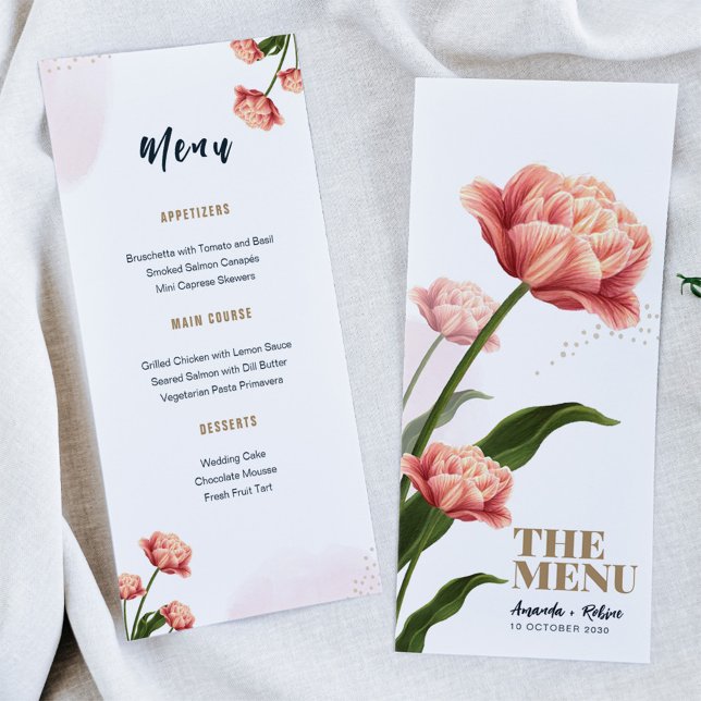 Menu de Casamento Orgânico das Flores Amarelas (Criador carregado)