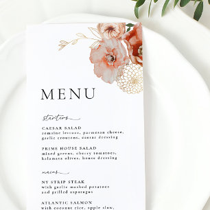Menu de Casamento outono Floral da Boêmia do outon