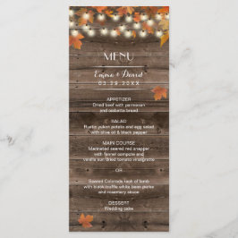Menu de Casamento outono Russo do outono