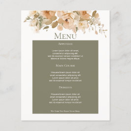 Menu de Casamento Personalizado da Flor Verde Sem