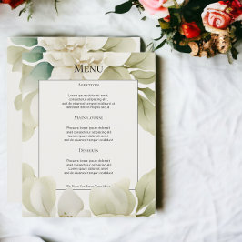 Menu de Casamento Personalizado da Folhagem Verde 