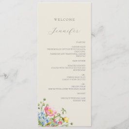 Menu de Casamento Personalizado Floral