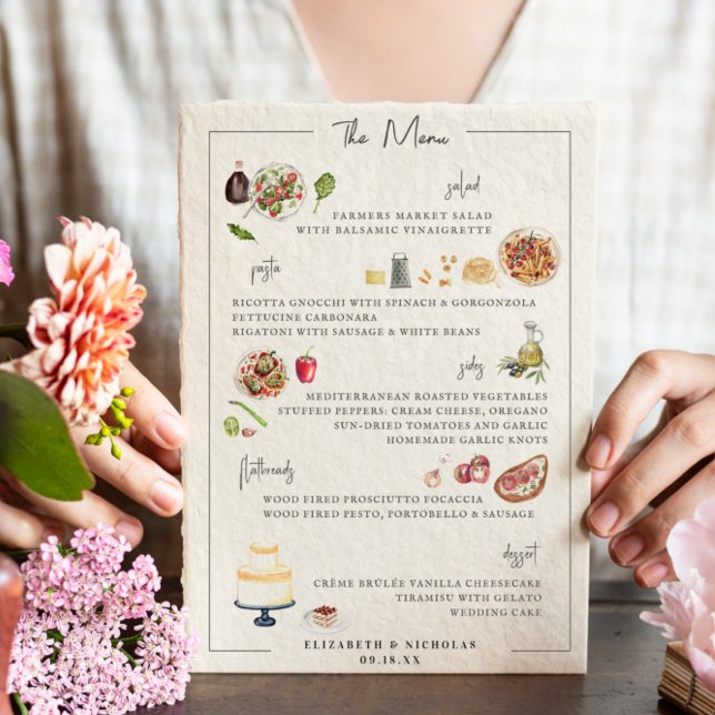Menu de Casamento Personalizado Ilustrado (Criador carregado)