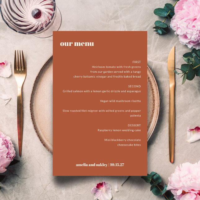 Menu de Casamento Personalizado Simples de Queda d (Criador carregado)