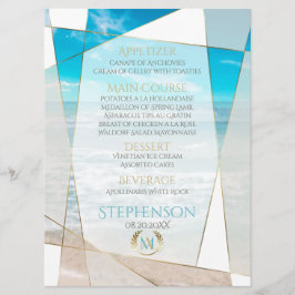 Menu de casamento | Praia Geométrica do Monograma