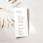 Menu de Casamento Preto e Branco Elegante "Eat de<br><div class="desc">Este elegante cardápio de casamento moderno é a maneira perfeita de adicionar um toque de sofisticação à sua recepção de casamento. Apresentando tipografia limpa e moderna em um fundo branco clássico, este design de menu é eterno e na moda. Com campos de texto personalizáveis, você pode adicionar facilmente seus próprios...</div>