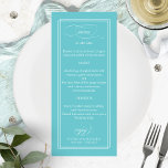 Menu de Casamento Purist Blue Simple Elegant 4x9<br><div class="desc">Menu de Casamento Purist Blue Simple Elegant 4x9</div>
