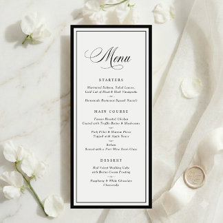 Menu de Casamento Quadro Clássico Elegante