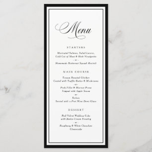 Menu de Casamento Quadro Clássico Elegante