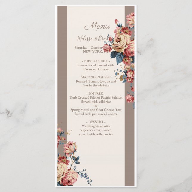 Menu de Casamento Querido (Frente)