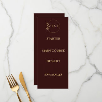 Menu de casamento Real Deep Burgundy