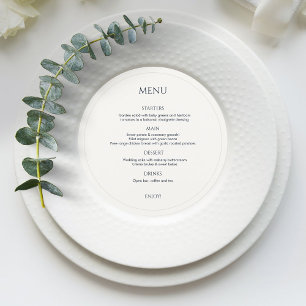 Menu de Casamento Redondo Monograma de Black and I
