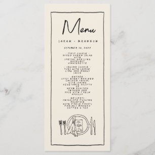 Menu de Casamento Retroativo da Tipografia Escrita