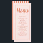 Menu de Casamento Retroativo da Tipografia Vermelh<br><div class="desc">Menu de Casamento Retroativo da Tipografia Vermelha Rosa</div>
