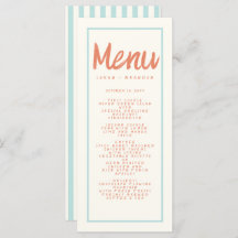 Menu de Casamento Retroativo da Tipografia Vermelh
