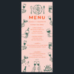 Menu de Casamento Retroativo desenhado à mão<br><div class="desc">Menu de Casamento Retroativo da Tipografia Escrita Manual</div>