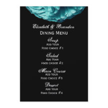 Menu de Casamento Rosa de Turquesa