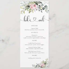 Menu de Casamento Rosa Rosa Verde