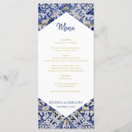Menu de Casamento Russo de Azulejos Portugueses
