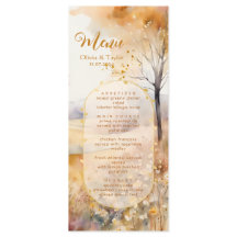 Menu de Casamento Rustic Autumn Terracotta Earth
