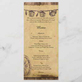 Menu de Casamento Rustic Barn Wood Lantern