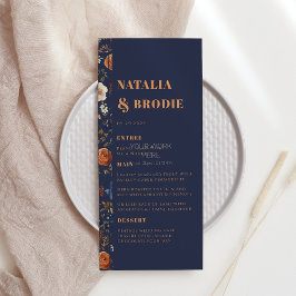 Menu de Casamento Rustic Blue Rust Boho