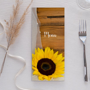 Menu de Casamento Rustic Sunflower Bridal Country