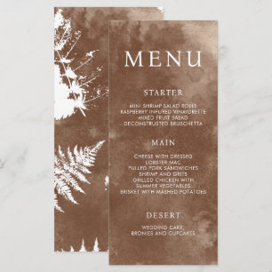 Menu de Casamento Rustic Watercolor Wild Greenery