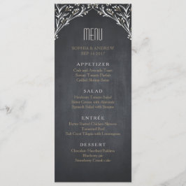 Menu de casamento rústico de quadro floral elegant