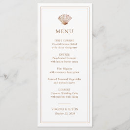 Menu de Casamento Simples Clássico de Praia com Co
