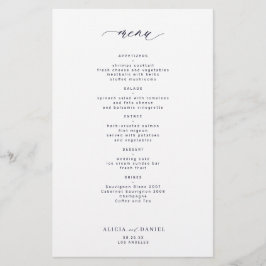 Menu de casamento simples da meia-noite do marinho