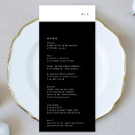 Menu de Casamento Simples de Stripe Negra Monogram<br><div class="desc">menu fino para corresponder à coleção *se quiser mais opções de papel,  este design pode ser transferido para um programa fino *ou para mais ajuda contacte-me</div>