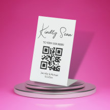 menu de casamento simples do código qr mínimo