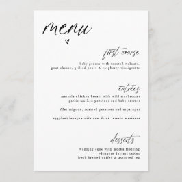 Menu de Casamento Simples do Coração de Diversão M