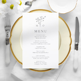 Menu de casamento simples e elegante do buquê mode