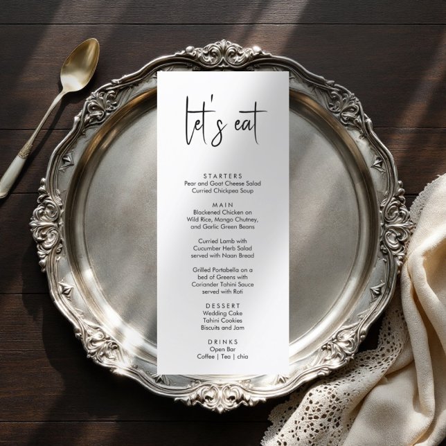 Menu de casamento simples e elegante minimalista (Criador carregado)