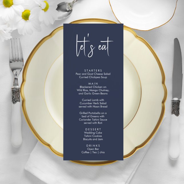 Menu de casamento simples e elegante minimalista (Criador carregado)
