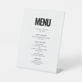 Menu de casamento simples e minimalista