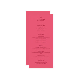 Menu de Casamento Simples e Simples Moderno Minima