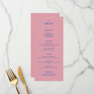Menu de Casamento Simples e Simples Moderno Minima
