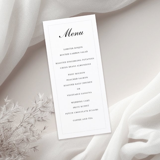 Menu de Casamento Simples Elegante Tradicional (Criador carregado)