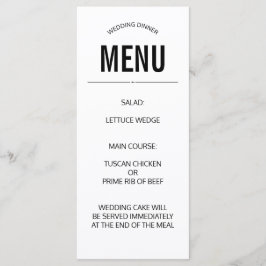 menu de casamento simples modelo personalizado pre
