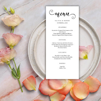 Menu de Casamento Simples Moderno Minimalista